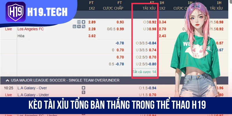 Kèo tài xỉu tổng bàn thắng trong thể thao H 19